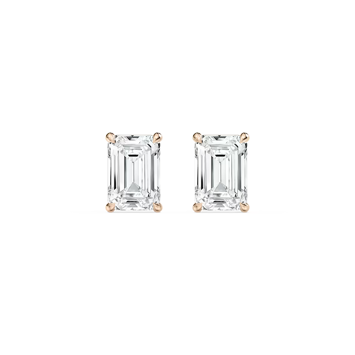 Emerald-Cut Solitaire Stud Earrings