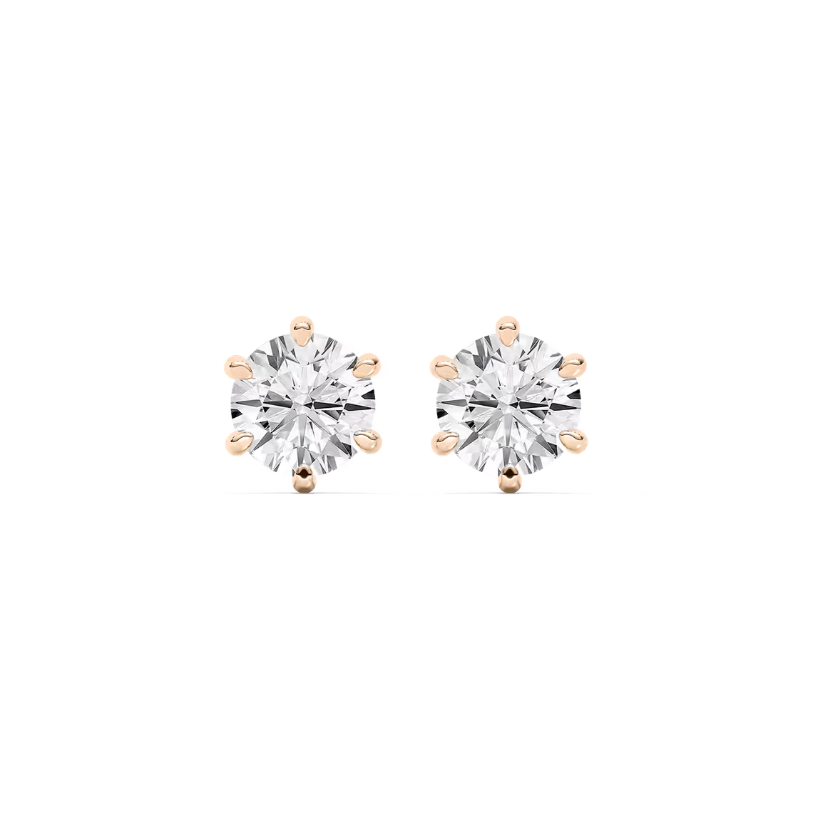 Classic Round Six Prong Diamond Earrings