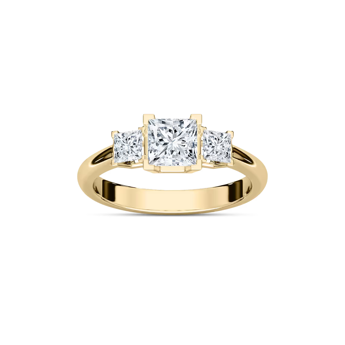 Classic Princess Three Stone Ring