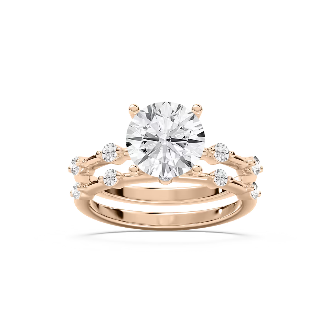 Mila Round Brilliant Wedding Set