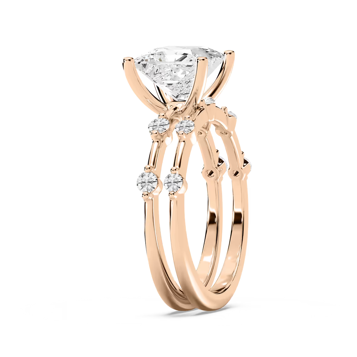 Mila Princess Cut Wedding Set