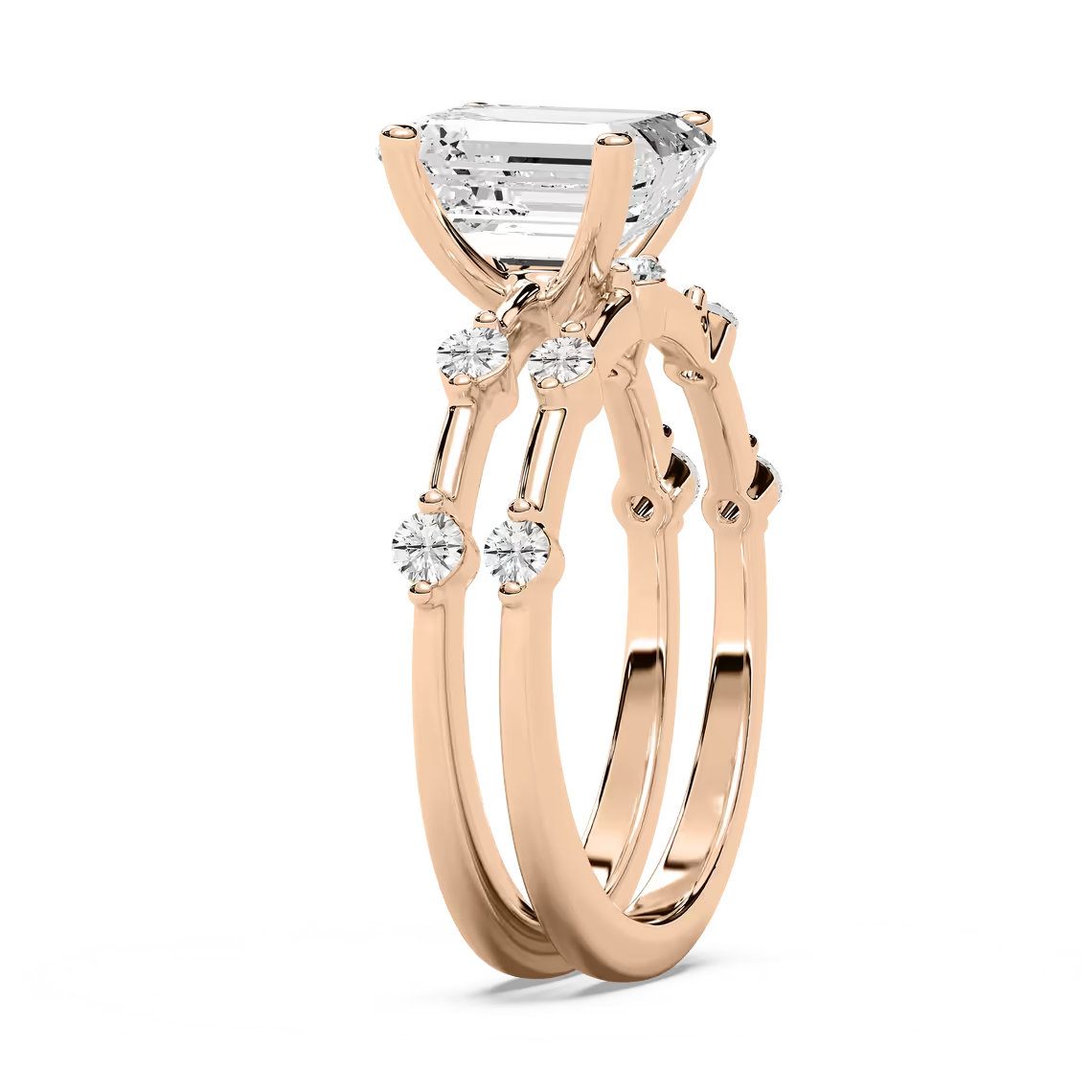 Mila Emerald Cut Wedding Set