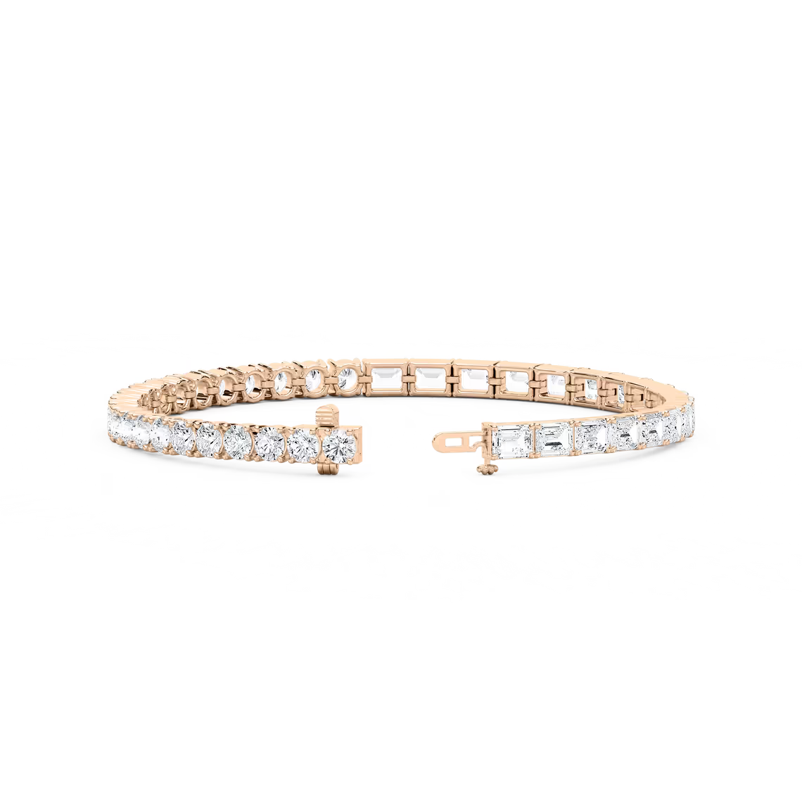 Emerald and Round Diamond Tennis Bracelet