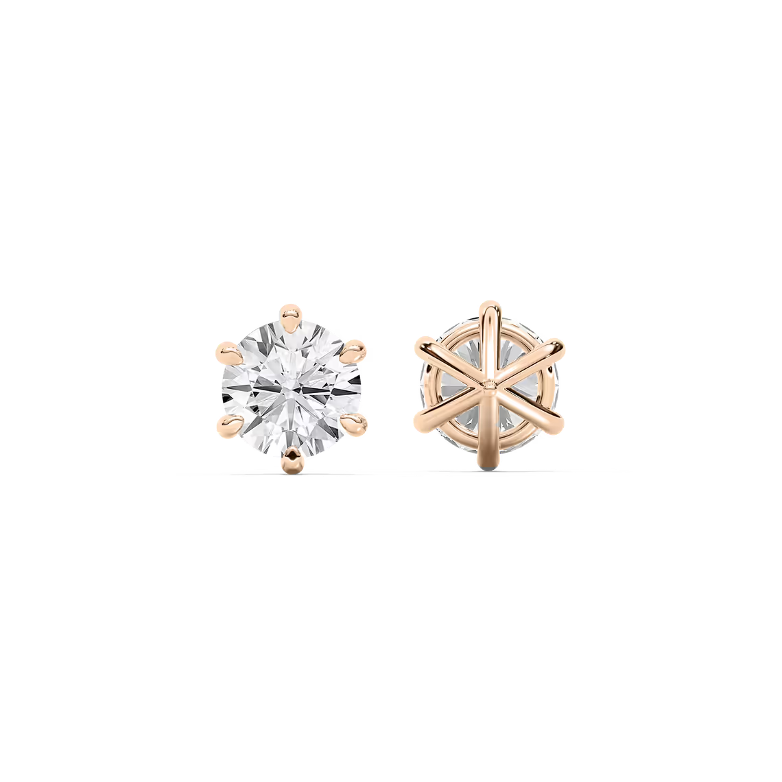 Classic Round Six Prong Diamond Earrings