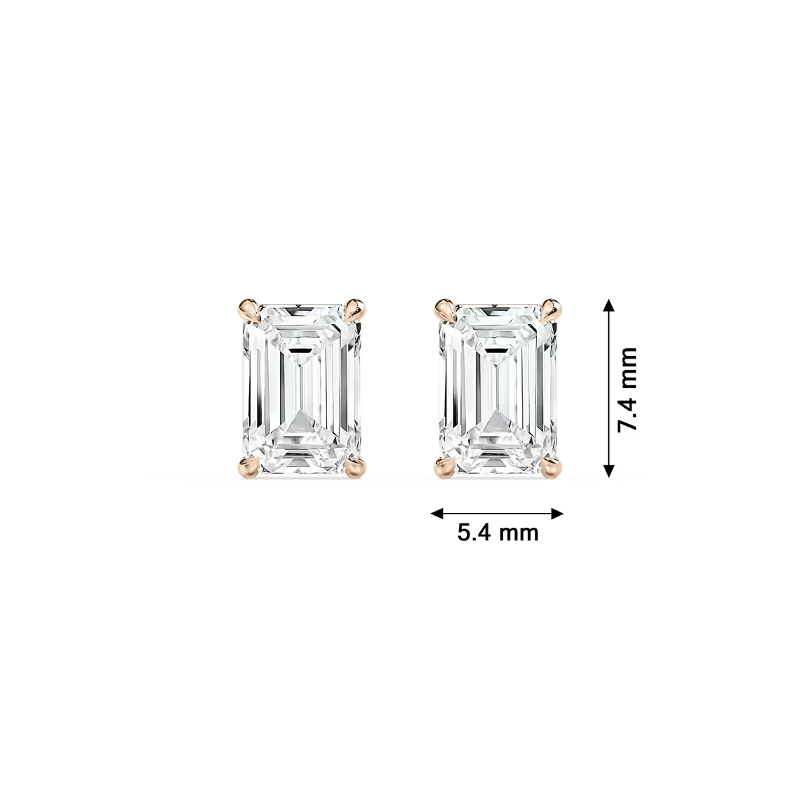 Emerald-Cut Solitaire Stud Earrings