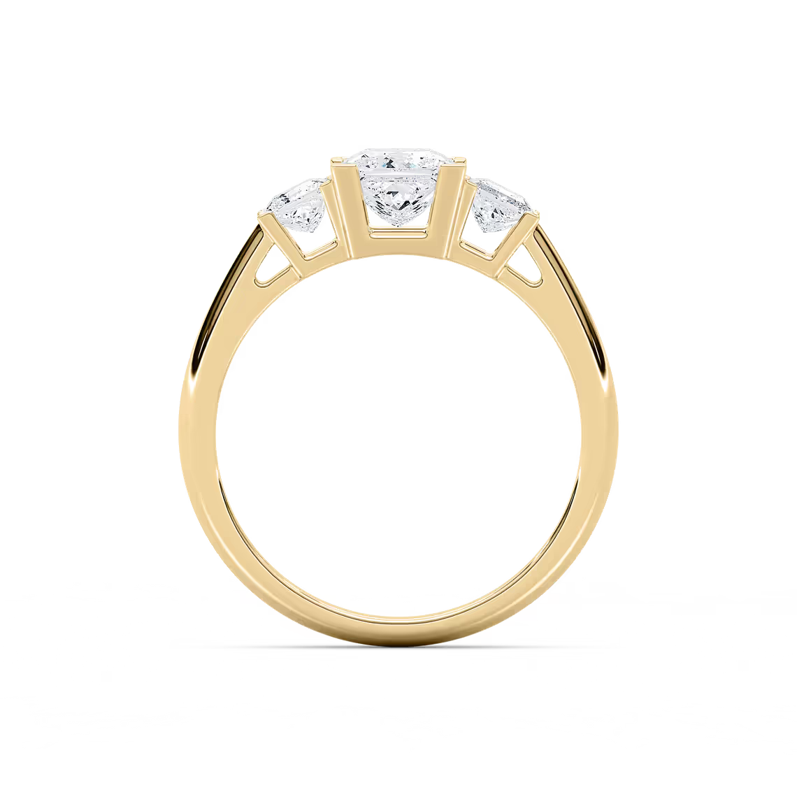 Classic Princess Three Stone Ring