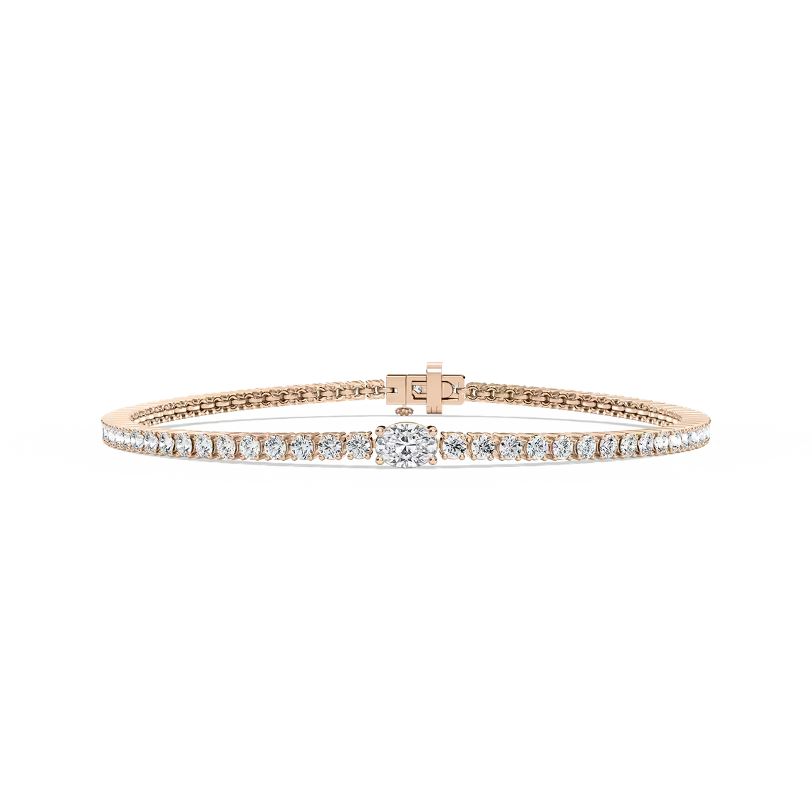 Oval Solitaire Tennis Bracelet