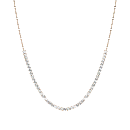Half Diamond Tennis Necklace