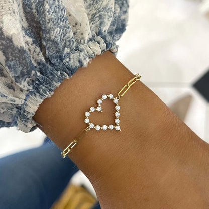 Floating Diamond Heart Bracelet 0.56 ctw