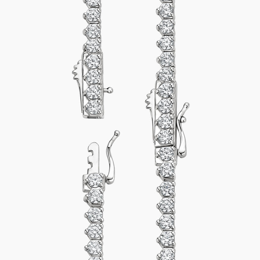 Perfect Three-Prong Lab Diamond Tennis Necklace in 18K Gold