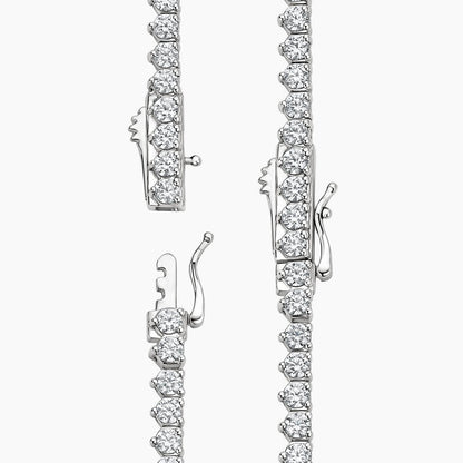 Perfect Three-Prong Lab Diamond Tennis Necklace in 18K Gold