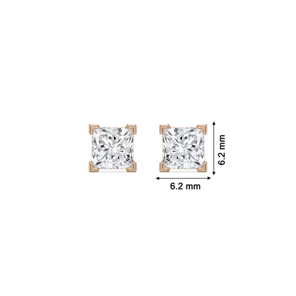 Princess-Cut Lab Diamond Studs