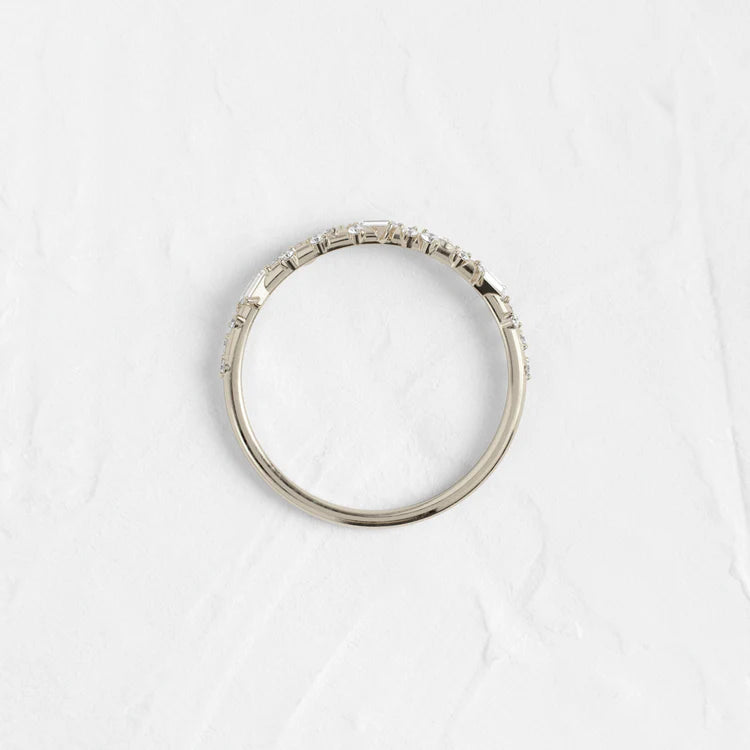 Sprinkle of Sugar Bezel Ring in Baguette Cut Diamond