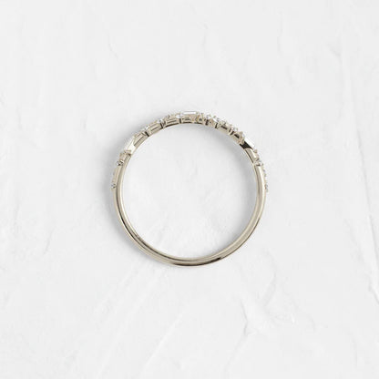 Sprinkle of Sugar Bezel Ring in Baguette Cut Diamond