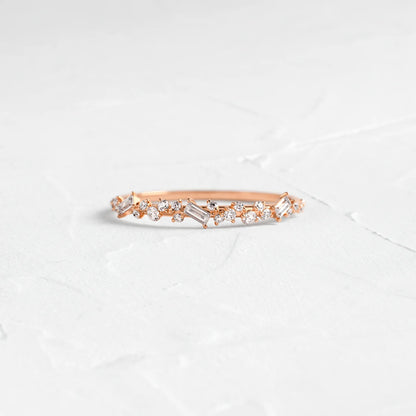 Sprinkle of Sugar Bezel Ring in Baguette Cut Diamond