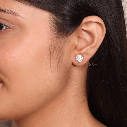 EVE Round Prong Solitaire Studs 18KT Gold