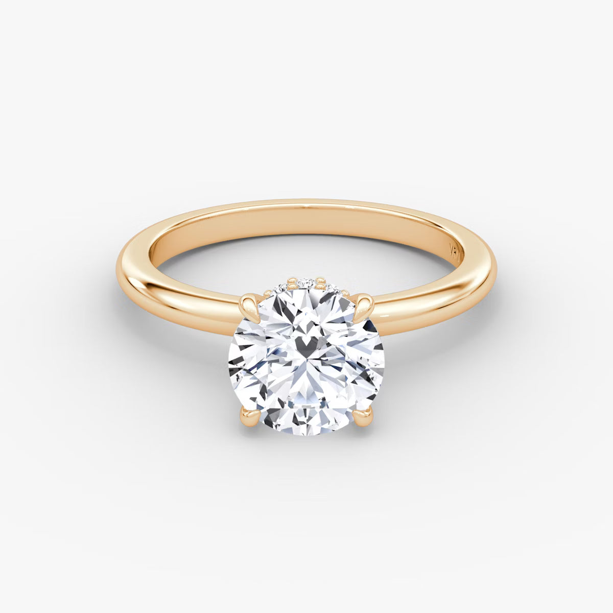 The Veiled Halo 1 Carat Round Brilliant Yellow Gold Engagement Ring