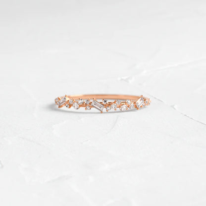 Sprinkle of Sugar Bezel Ring in Baguette Cut Diamond