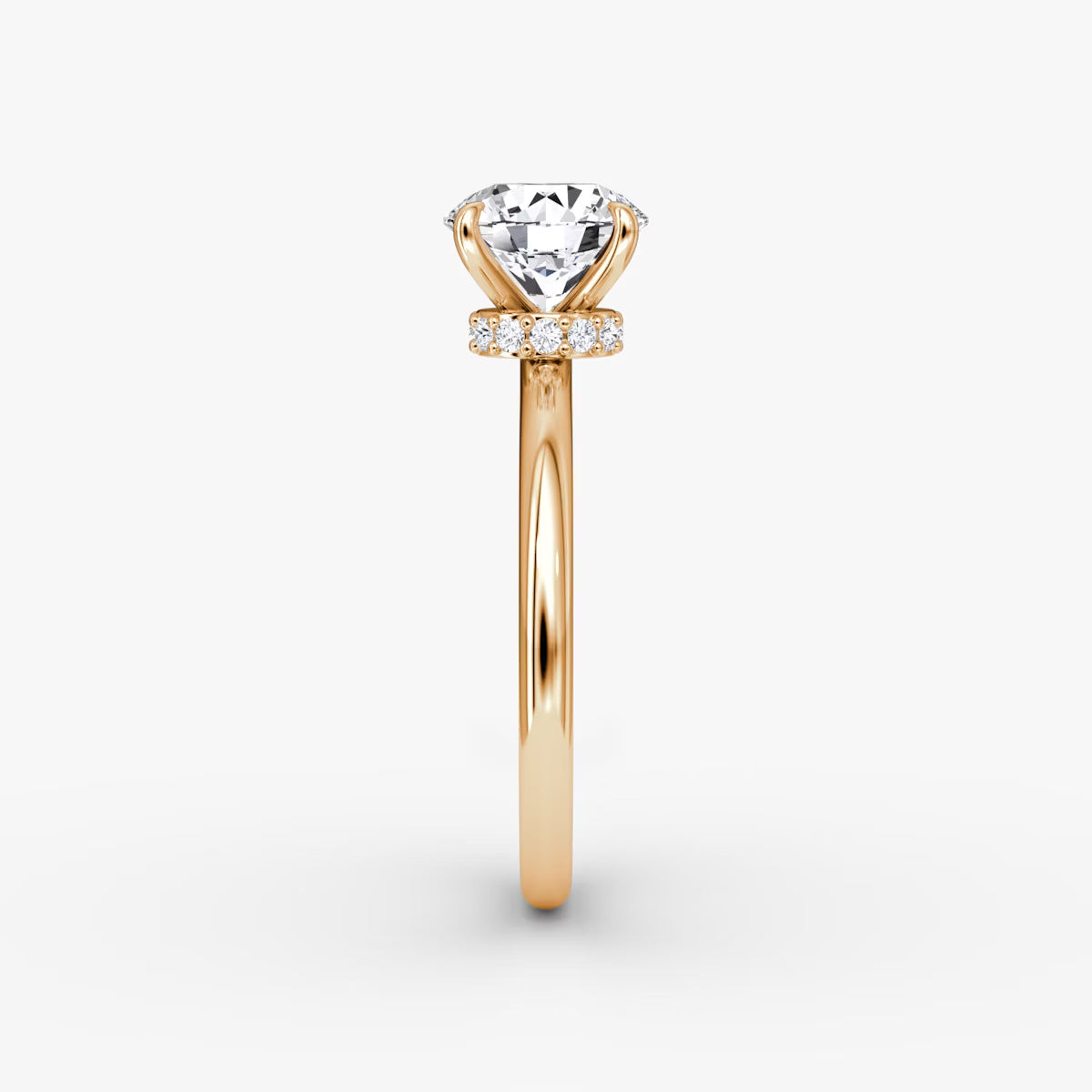 The Veiled Halo 1 Carat Round Brilliant Yellow Gold Engagement Ring