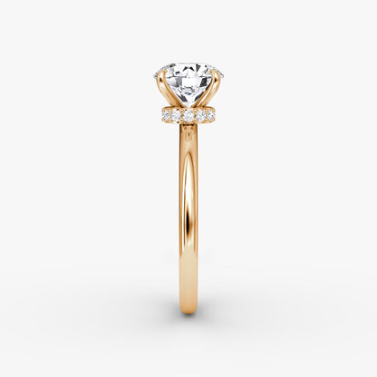 The Veiled Halo 1 Carat Round Brilliant Yellow Gold Engagement Ring