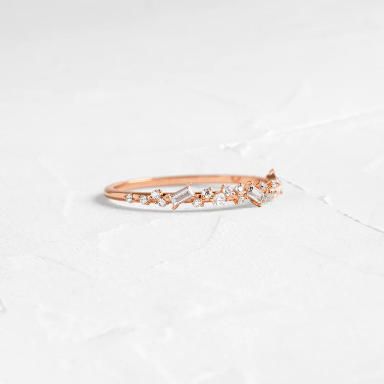 Sprinkle of Sugar Bezel Ring in Baguette Cut Diamond