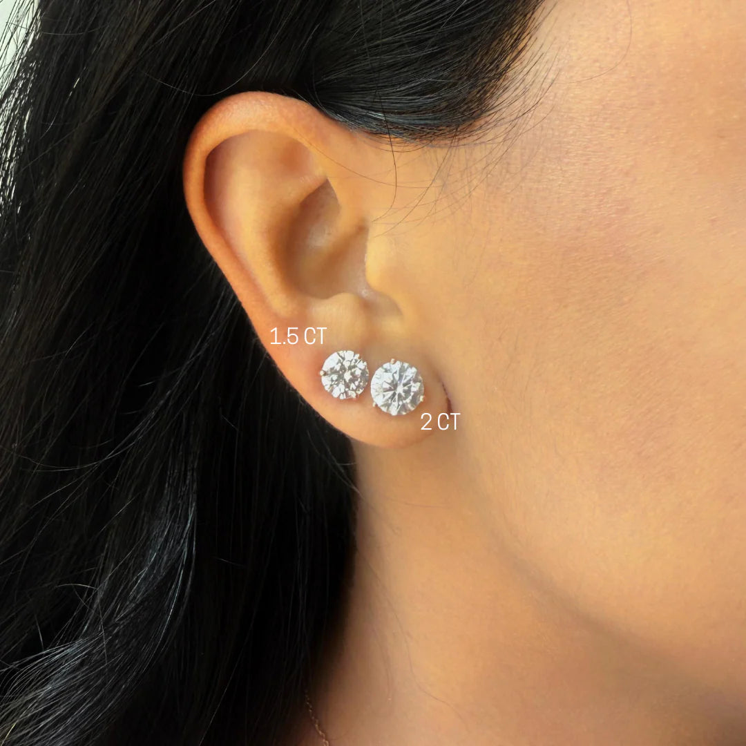 EVE Round Prong Solitaire Studs 18KT Gold