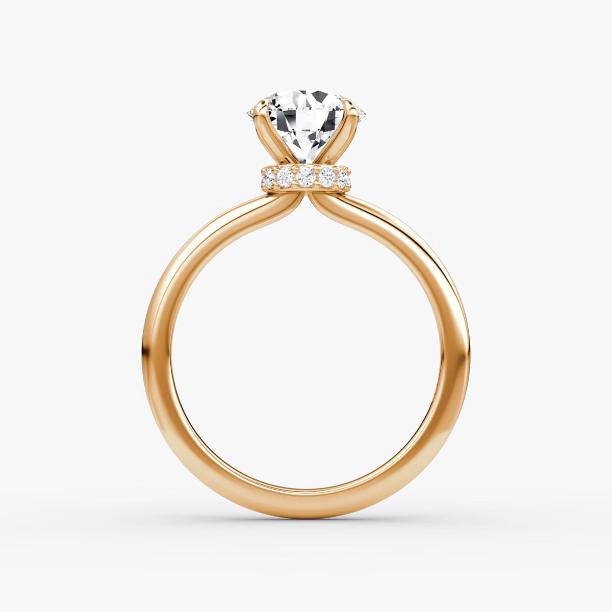 The Veiled Halo 1 Carat Round Brilliant Yellow Gold Engagement Ring