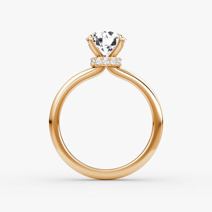 The Veiled Halo 1 Carat Round Brilliant Yellow Gold Engagement Ring