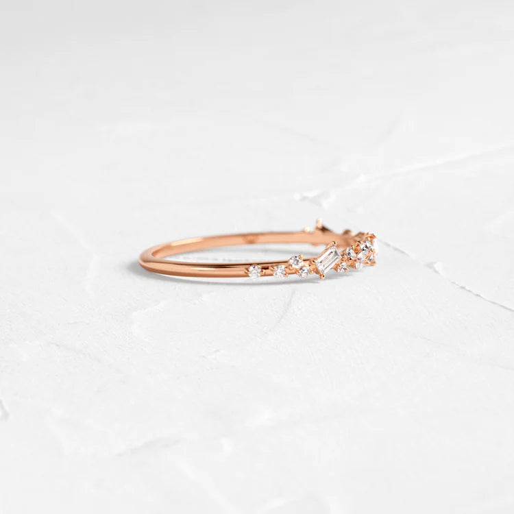 Sprinkle of Sugar Bezel Ring in Baguette Cut Diamond