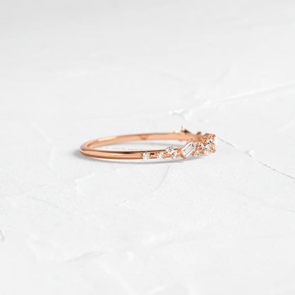 Sprinkle of Sugar Bezel Ring in Baguette Cut Diamond