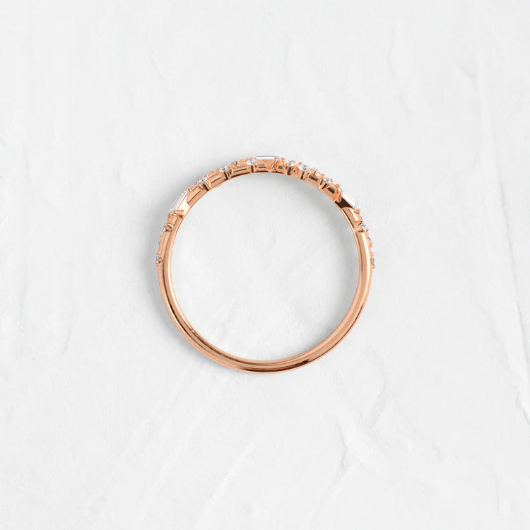 Sprinkle of Sugar Bezel Ring in Baguette Cut Diamond