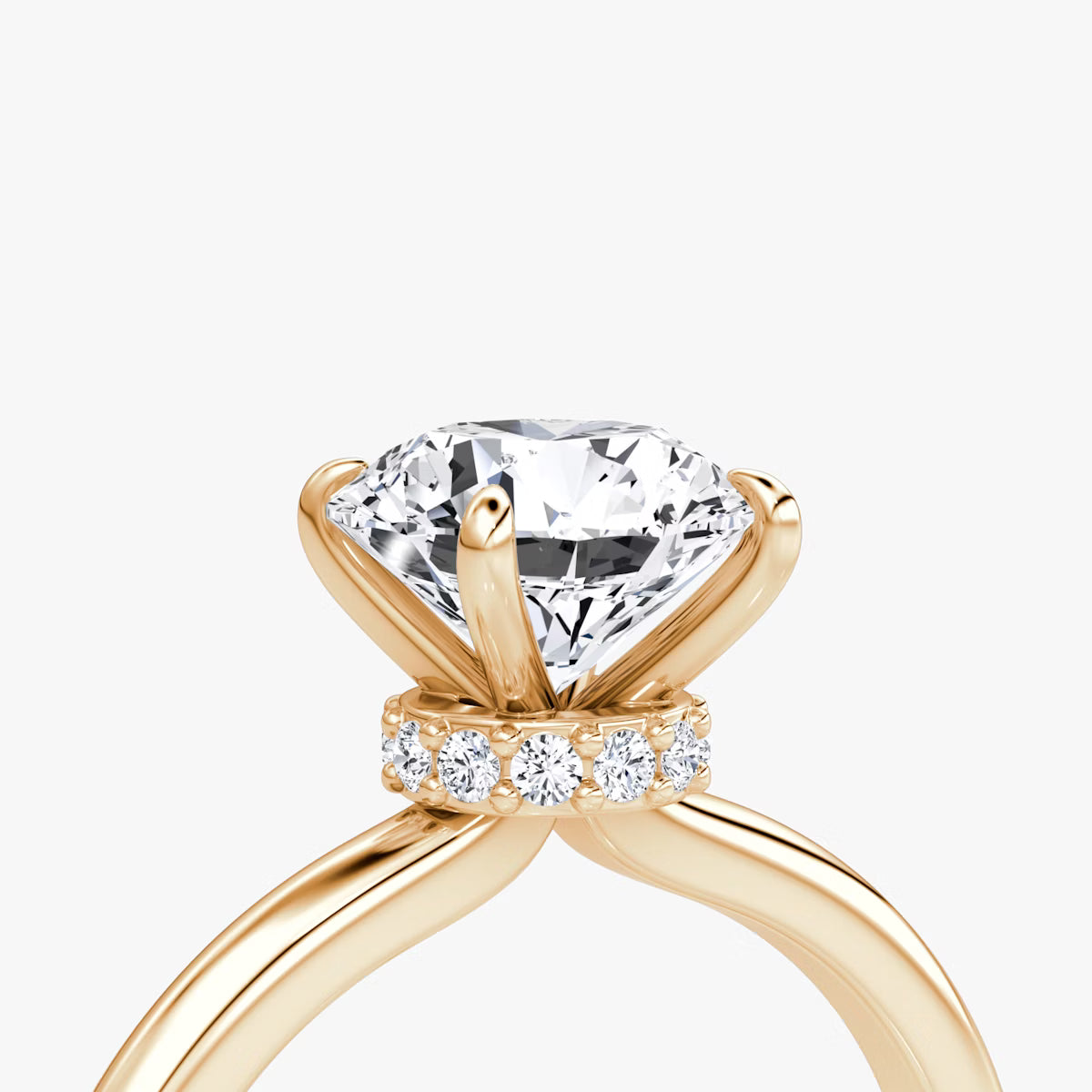 The Veiled Halo 1 Carat Round Brilliant Yellow Gold Engagement Ring