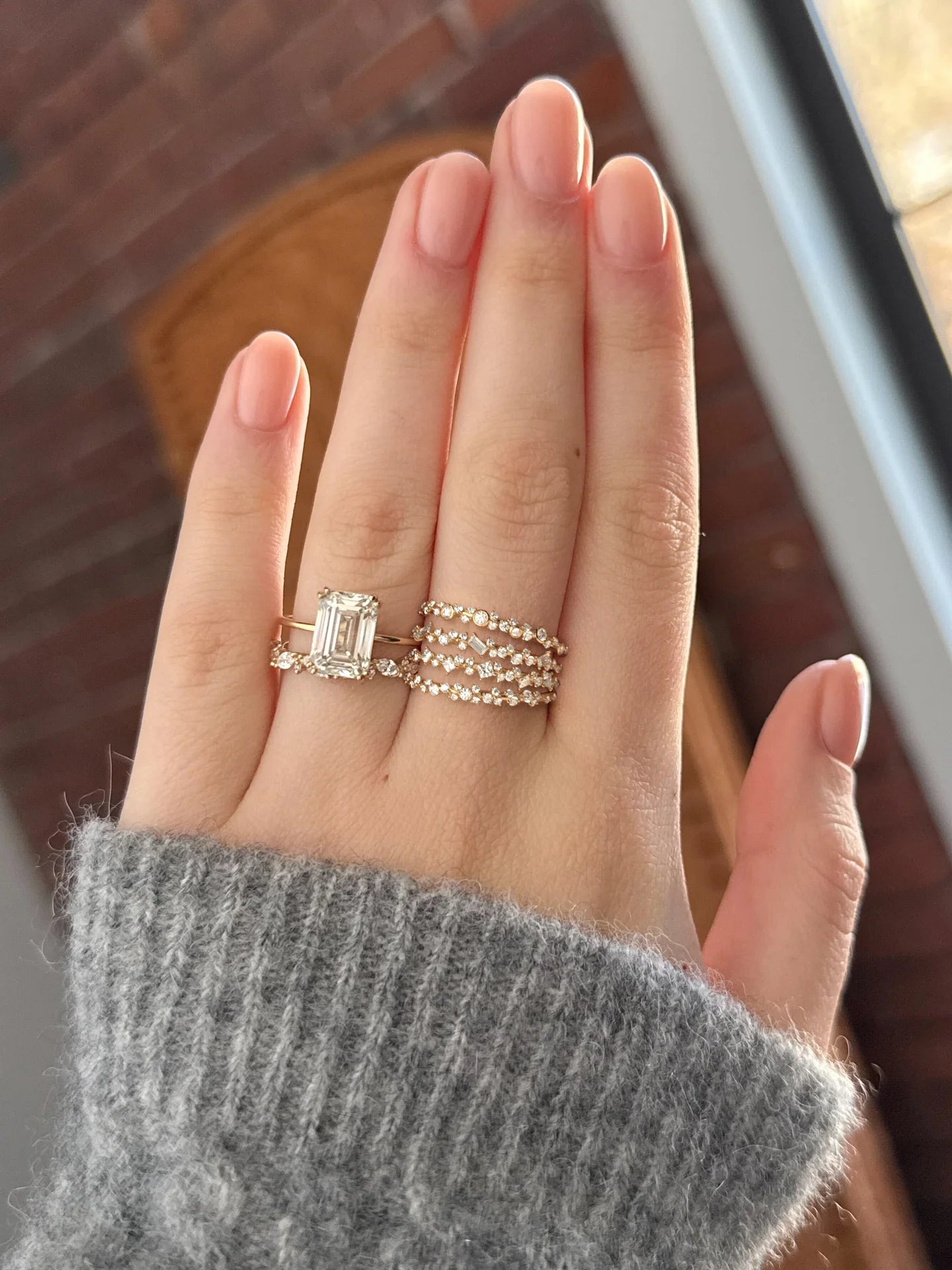 Sprinkle of Sugar Bezel Ring in Baguette Cut Diamond