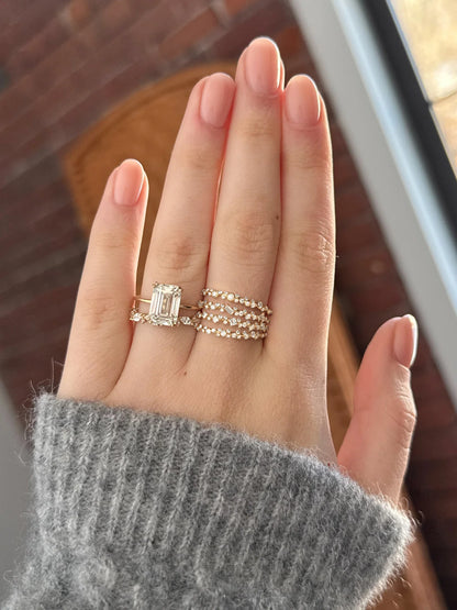 Sprinkle of Sugar Bezel Ring in Baguette Cut Diamond