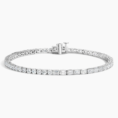 Elise Round and Emerald Cut Lab Diamond Tennis Bracelet (6 ct. tw.)