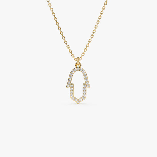 14K Diamond Moon Outline Necklace