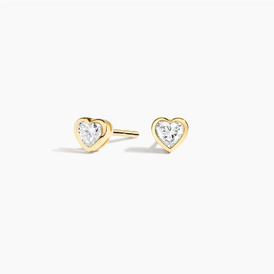 Sophie Lab Diamond Bezel Stud Earrings 14K Yellow Gold