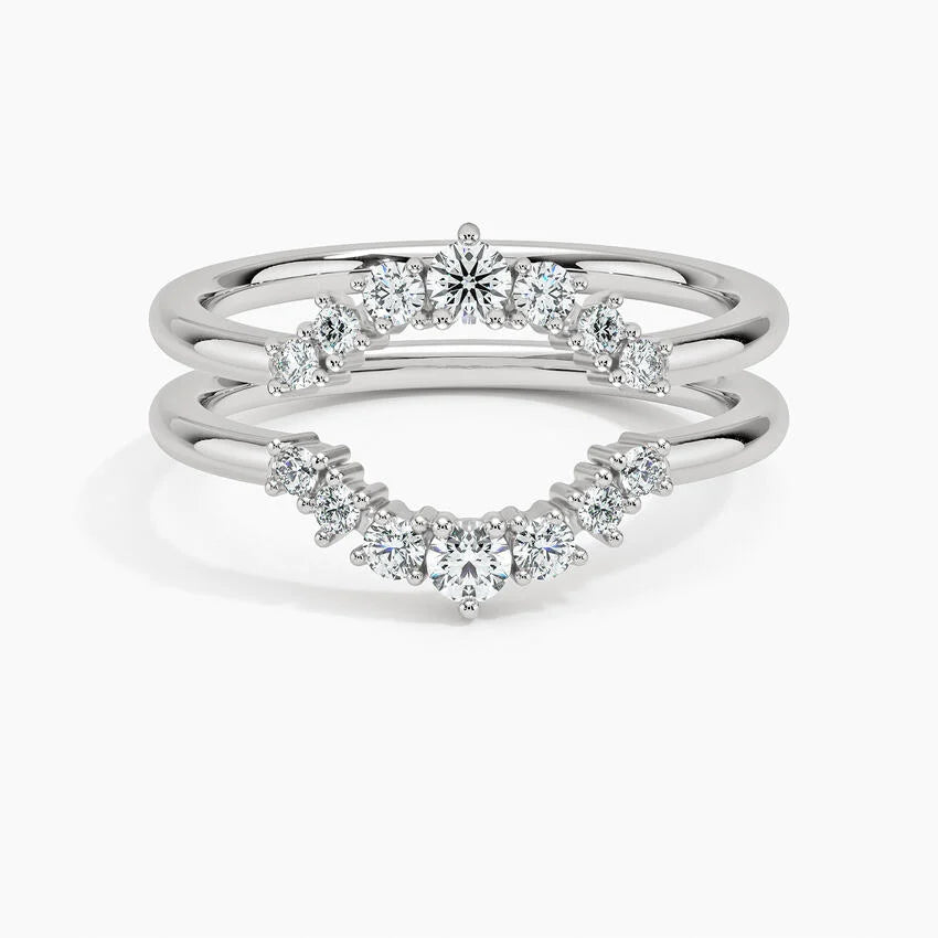 Aria Nested Contoured Diamond Ring Stack (1/3 ct. tw.) in 18K White Gold