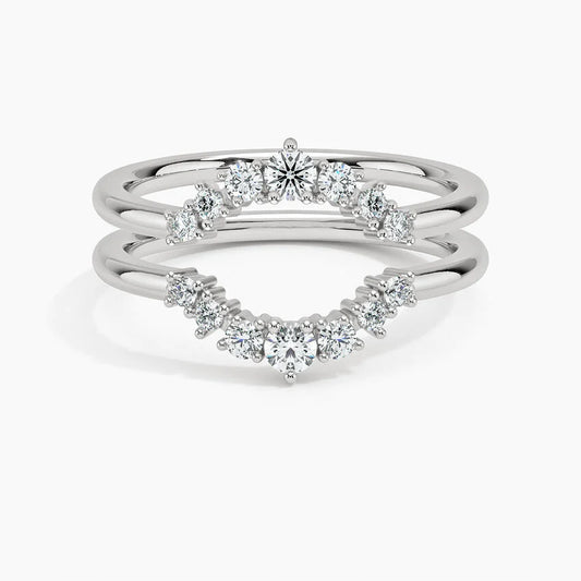 Aria Nested Contoured Diamond Ring Stack (1/3 ct. tw.) in 18K White Gold