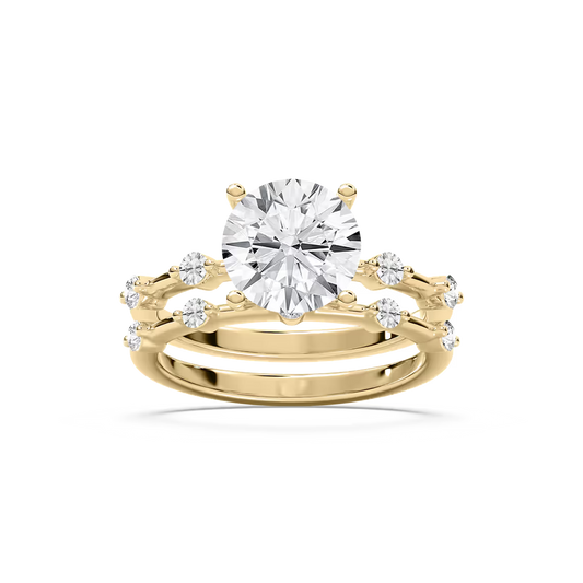 Mila Round Brilliant Wedding Set