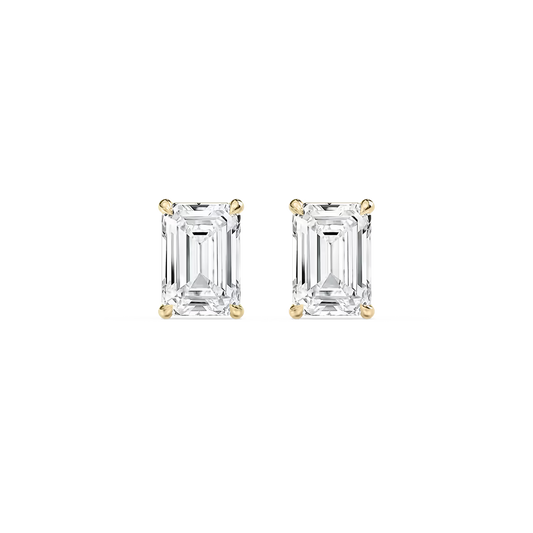 Emerald-Cut Solitaire Stud Earrings