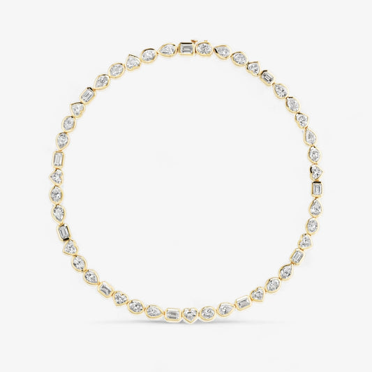Signature Mixed Shape Bezel Tennis Necklace