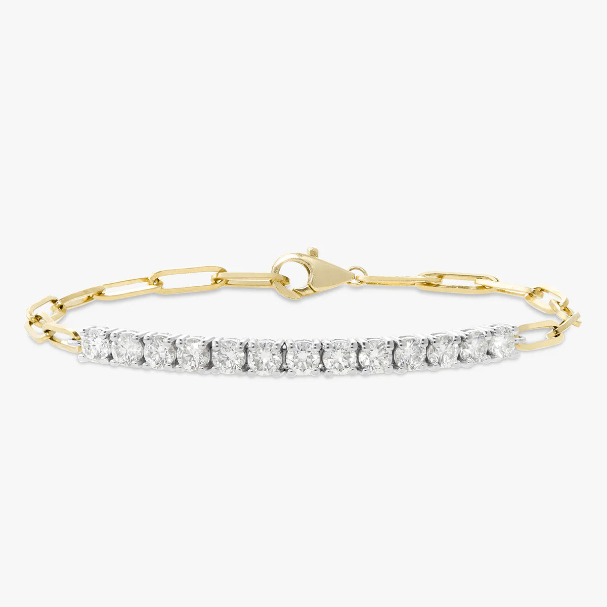 The Southern Diamond Tennis & Paperclip Link Bracelet