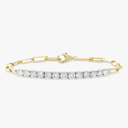 The Southern Diamond Tennis & Paperclip Link Bracelet