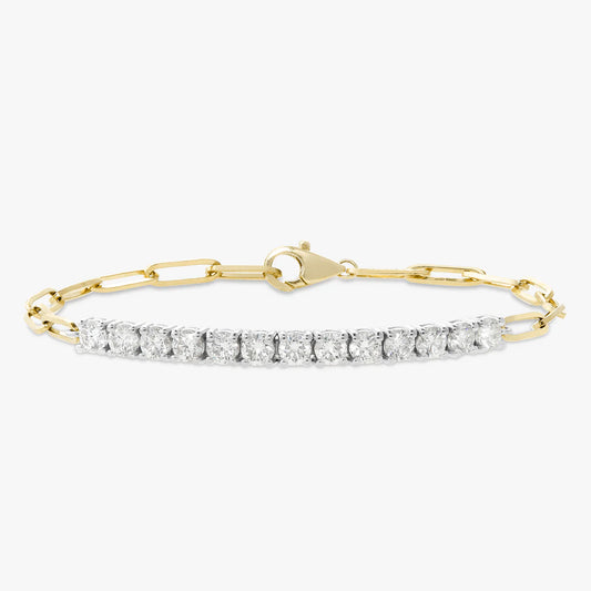 The Southern Diamond Tennis & Paperclip Link Bracelet