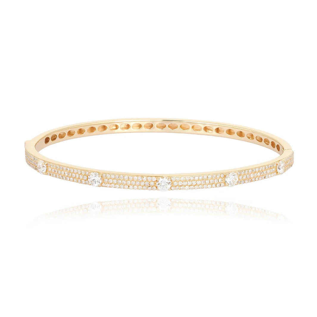 SLIM PAVE ROUND DIAMOND BANGLE