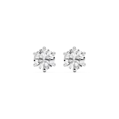 Classic Round Six Prong Diamond Earrings