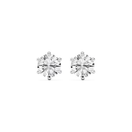 Classic Round Six Prong Diamond Earrings