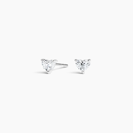 Heart Lab Diamond Stud Earrings (0.25 ct. tw.) in 14K White Gold