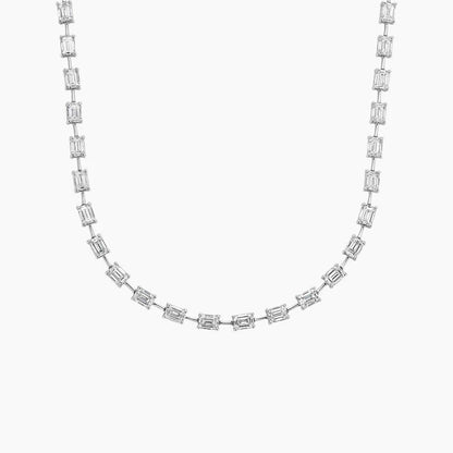 Emerald Cut Lab Diamond Tennis Necklace (5 ct. tw.) in 18K White Gold